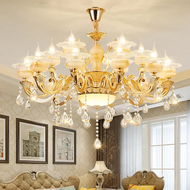 Đèn Chùm Treo Trần Pha Lê Cao Cấp JUDO Chao Đá 15 Tay Trang Trí Phòng Khách Tặng Kèm Bóng Led - Bảo 