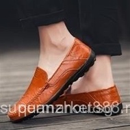 New Big Size Slip On Men Genuine Leather Shoes Fashion Casual Men Loafers  6QL4 V8PP