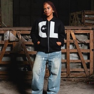 KATUN MERAH HIJAU Calle Hoodie Zipper Boxy C*L Black Pink Brown Green Red Oversized Sweater Unisex M