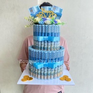 ( Custum ) Money Cake 2 Tier | Kue Ulang Tahun | Kue Uang Ultah