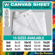 Canvas Sheet Clear / Waterproof Canvas / Rainproof Cloth / Kain Kanvas  - Transparent