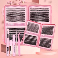 Eyelash Extension Set, Homemade Eyelash Cluster Set, Including Eyelash Adhesive and Sealant Waterpro