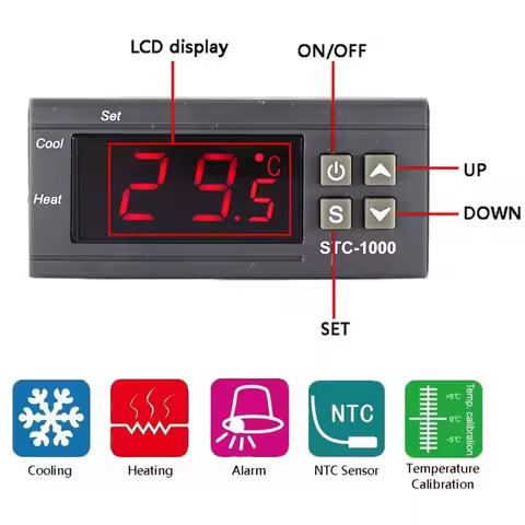 STC-1000 Digital Temperature Controller Thermostat Thermoregulator incubator Relay Heating Cooling S