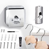 Others - 可伸縮晾衣繩，可調式壁掛式 304 不鏽鋼晾衣繩，免費安裝，適用於室內和室外洗衣房，2.8M，可容納 15 公斤