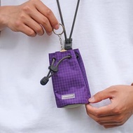 耳機包卡包 掛脖運動 耳機收納包鑰匙包 工裝風機能包 珊瑚紫