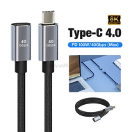 0.3M/0.5M/0.8M USB 4 Extension Cable Thunderbolt 4 3 Type C 40Gbps USB-C Male To Female Monitor PD 1