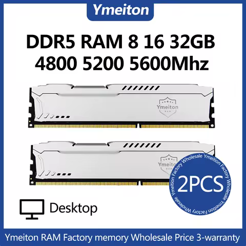 memoriam ddr5 2PCS pc Ymeiton ram memory ddr5 8GB 16GB 32GB 4800mhz 5200mhz 5600mhz U-DIMM RAM Facto
