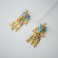 PRIDE 系列 - 雙彩虹 * LGBT 遊行 彩虹 黃銅 純銀耳針 耳環