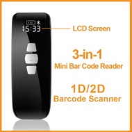 Evnvn Wireless 2D Barcode Scanner Via Bluetooth QR Code Reader  3-in-1 Mini Bar Code Reader Device  