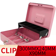 Cash Box with Lock Key and Money Tray Large Metal Money Safe for Cash 11.8" x 9.4" x 3.54" Cash Box 