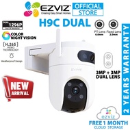 Ezviz H9C Dual Lens (3MP + 3MP) 2K Waterproof Pan/Tilt Two Way Talk Color Night Vision Outdoor Secur
