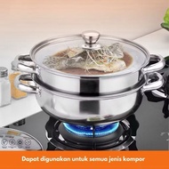 28cm glass lid steamer pan