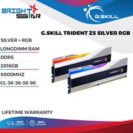 G.SKILL TRIDENT Z5 RGB RAM / LONGDIMM / DDR5 / 2x16GB / 6000MHZ / CL 36-36-36-96 / LIFETIME WARRANTY (BLACK / SILVER))