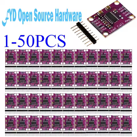 1-50PCS HX711 High-Precision Electronic Scale Weighing Sensor Dual-Channel 24-Bit A/D Converter Deve