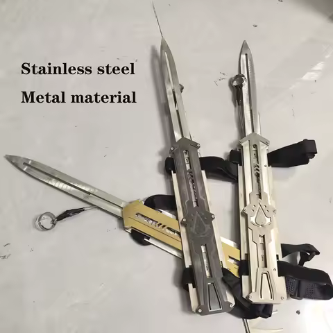New Stainless Steel Sleeve Sword Hidden Blade Can Ejection Movie Assassin Weapons Halloween Cosplay