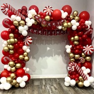 133pcs Christmas balloon wreath arch set lollipop cane foil balloon Christmas decoration New Year 2023 gift children's toys