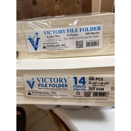 1ream 100pc Victory File Folder 14 points 250 gsm short long with puncher Holes