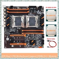 (SZHA) X99 Dual CPU Motherboard Motherboard Support DDR4 ECC Memory Computer Motherboard+2XE5 2650 V