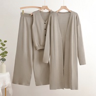 Elegant Winter Knit 3 Piece Set Women Casual Knitted Cargan Vest Pant Matching Sets Women Cozy 3 Pie