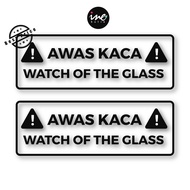 GLASS BEWARE STICKERS | TRANSPARENT STICKER WRITING BEWARE OF GLASS