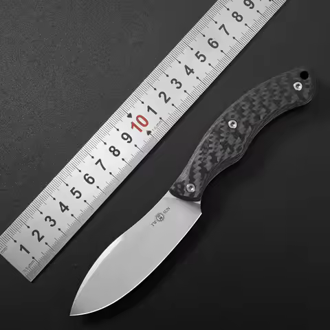 TWOSUN TS558 Fixed Knife M390 Satin Blade Kydex Sheath Knife USE Mens Outdoor Camping Hunting EDC Mu
