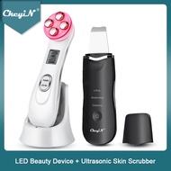 CkeyiN Ultrasonic Face Cleaning Skin Scrubber Spatula Peeling Shovel Pore Cleaner RF EMS LED Anti Ag