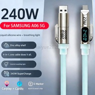 KY15 240W 4-in-1 Liquid Silicone Smart Digital Display Fast Charging Data Cable for Samsung A06 5G T