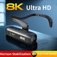 Head-Mounted 8K/5K Action Cam | 32GB EIS Anti-Shake | Moto Vlogging & Live Stream 4K HD Head-Mounted