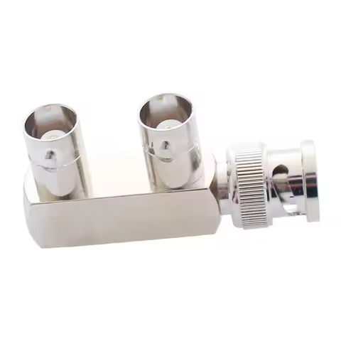 BNC Straight-Through F Type RF Connector, BNC Male to DUAL 2 BNC Female Connector F TYPE 3 Way
