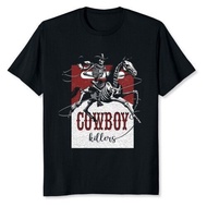 Good Printed Cowboy Killers Cowboy Skeleton Dance Horse T-Shirt