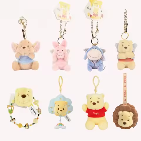 Kawaii Winnie Piglet Eeyore Fairy Series Plush Keychain Pendant Cartoon Bag Pendant Couple Hanging D