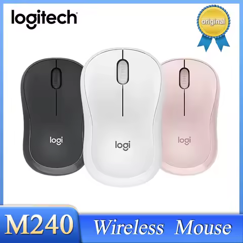 Logitech M240 Wireless Bluetooth Mouse Silent Portable Compact Smooth Tracking Compatible with Windo