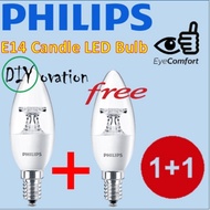 [Bundle of 2] Philips 5.5W E14 Candle LED bulb/ Chandelier Bulb
