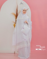 mukena arrafi mukena renda mukenah rayon berenda mukena mewah ori - white