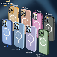 KISSCASE Original Translucent Matte For Magsafe Wireless Charging Case For iPhone15 Pro Max 14 Plus 13 12 11 Pro Plus Max Solid Hard PC Cover