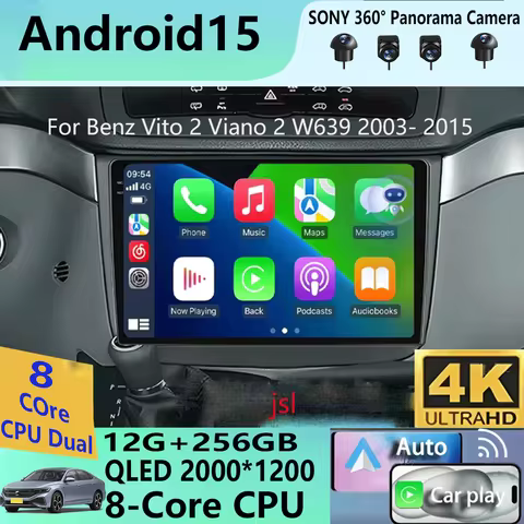 Android15For Mercedes Benz Vito 2 W639 Viano 2 W639 2003 - 2015 Video Player Car Radio Multimedia GP