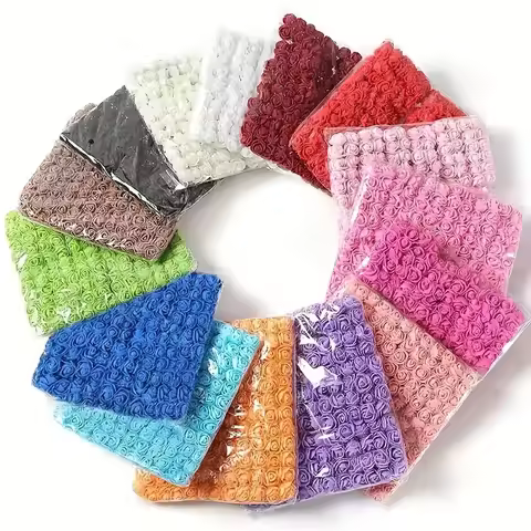 144pcs 2cm Mini Lace Pe Rose Foam Flower Heads Bouquet For Wedding Home Decoration Scrapbooking DIY 