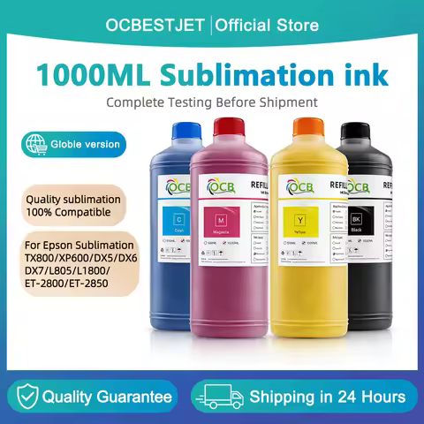 1000ml Sublimation ink for EPSON TX800 XP600 DX5 DX6 DX7 L805 L1800 ET‑2800 ET‑2850 ET‑8550 printer