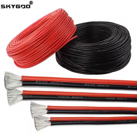 1~50m Super Soft Silicone Electronic Wire Cable 30 28 26 24 22 20 18 16 14 12 11 10 8 AWG Heat-Resis