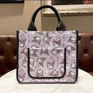 SANRIO Shopping Bag-PU Leather-With Buttons To Cover The And A Mobile Phone Compartment In Front-Siz