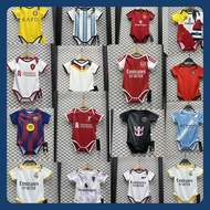 2025-26 m-u LVP Manchester City, Real Madrid, Barcelona Baju Bayi Premium Cotton Newborn Bodysuit Ar