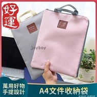 A4 Zipper File Bag Storage Tablet Folder Canvas Information Oxford Cloth Briefcase A4