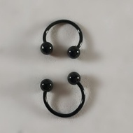 Robagin Tk3 anting stainless anti karat sepasang tindik hidung telinga pria wanita korea hitam silve