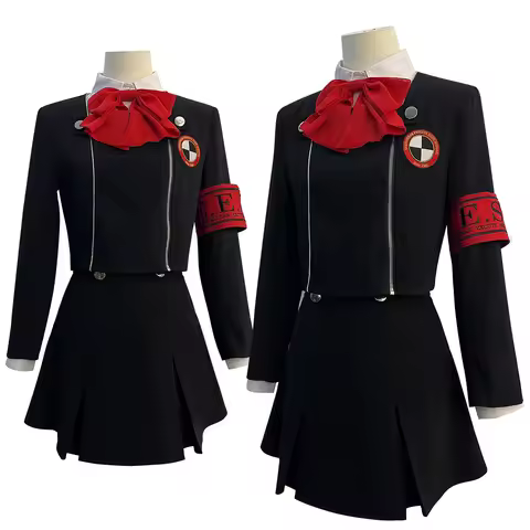 HOLOUN Game P3 Aegis Cosplay Costume Wig Gekkoukan High School Uniform Embroidery Suit Skirt Shirt D