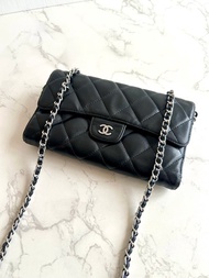 絕版古董包 Chanel黑色WOC皮革包 側背包 斜背包 中古二手包 長夾