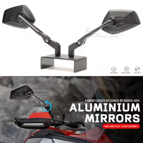 Motorcycle Rearview Mirror Aluminum Adjustable Side Rear View Mirrors For R1200GS R1200GS ADV R1250 