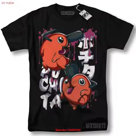 Chainsaw Man Pochita T Shirt Anime Manga CSM Denji Power vintage Washed Stretched designer clothes C