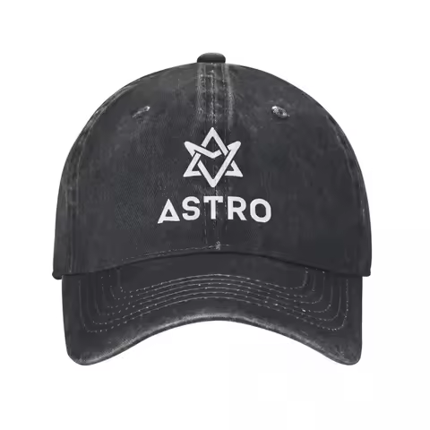 Astro - Logo Unisex Baseball Cap Kpop Boy Group Debut Distressed Washed Caps Hat Vintage Outdoor Wor