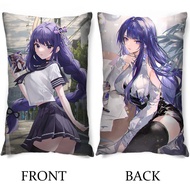 Anime Genshin Impact Raiden Shogun Rectangular Pillow Case Double-sided Printing Hugging Half Body P