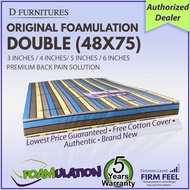 Foamulation 48x75 inches DOUBLE size Foam Mattress W Cotton Cover - COD is available [3,4,5.6 inches thick](3x48x75 / 4x48x75 / 5x48x75 / 6x48x75)[Other sizes available] - bed foam double / foam on sale / foam bed / Mattresses / mandaue foam / family size